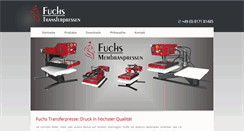 Desktop Screenshot of fuchs-transferpressen.de